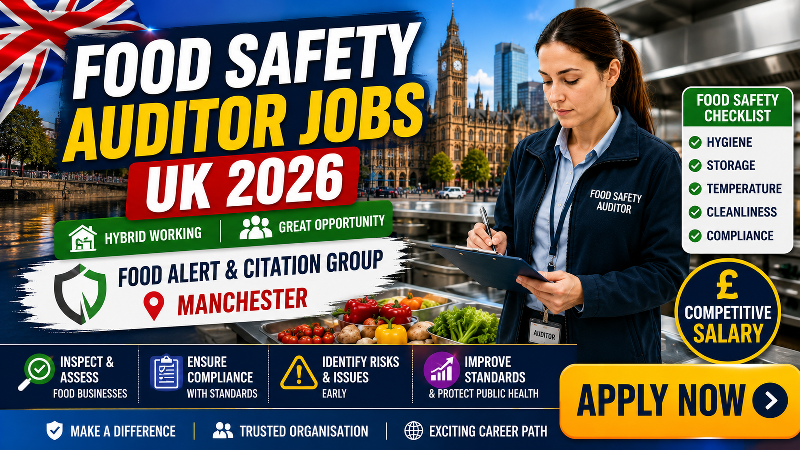 10:39 PMClaude responded: Food Safety Auditor Jobs UK 2025 | Hybrid Working | Food Alert & Citation Group | ManchesterFood Safety Auditor Jobs UK